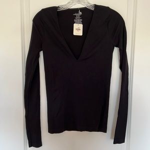 Free People Intimately Deep V-Neck Long Sleeve - black - M/L